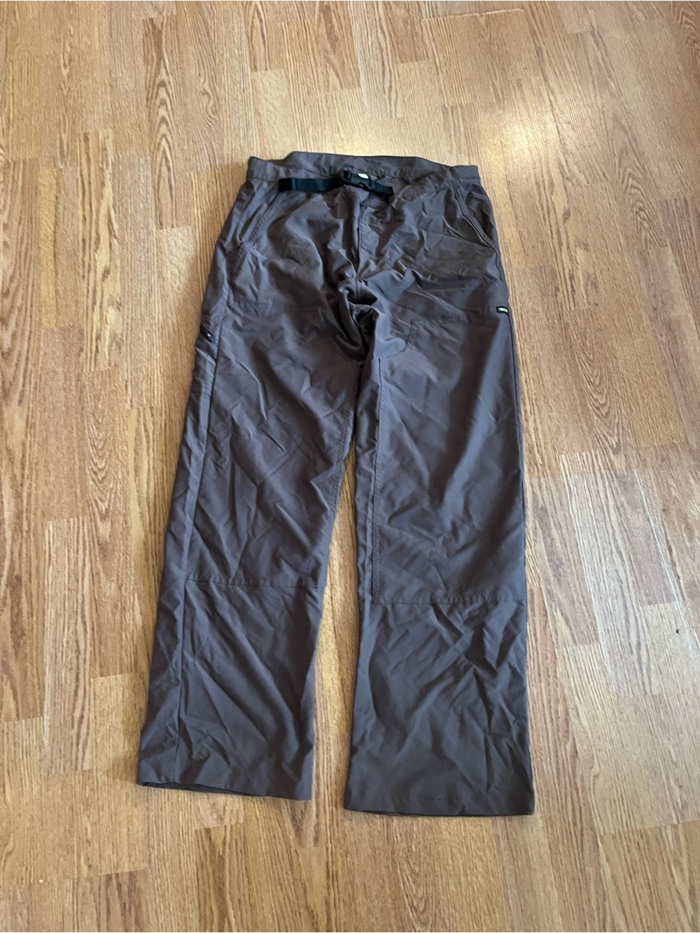 Men's Dark Brown Cargo Pants with Integrated Belt